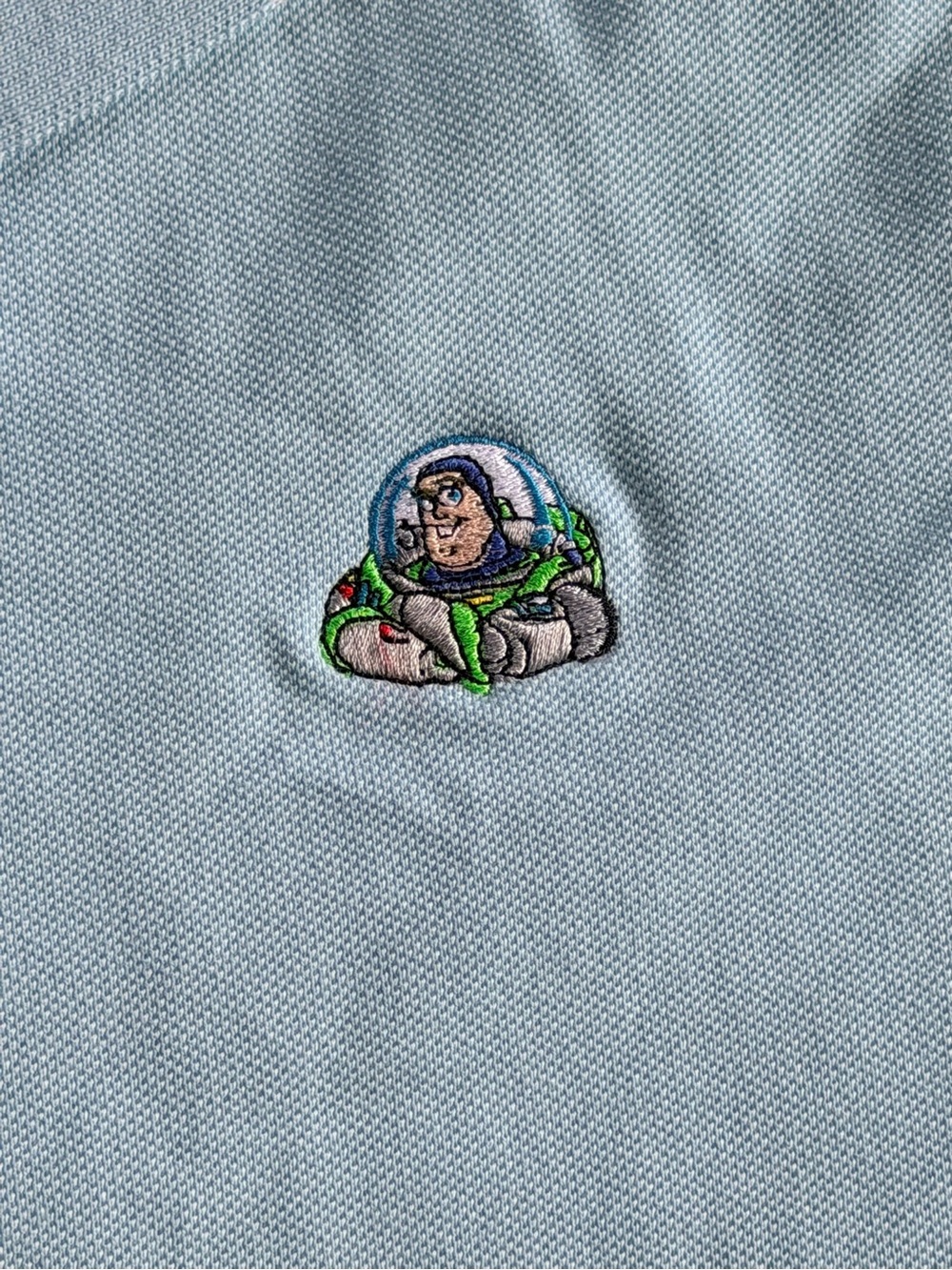 Disney Light Blue Mens Polo Contrast Trim and Embroidered Buzz Lightyear | Large - Picture 5 of 5